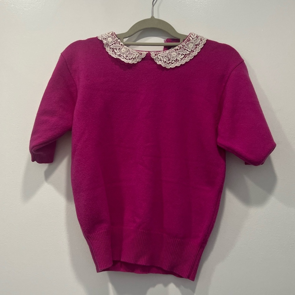 60s Fuchsia Peter Pan Lambswool Sweater